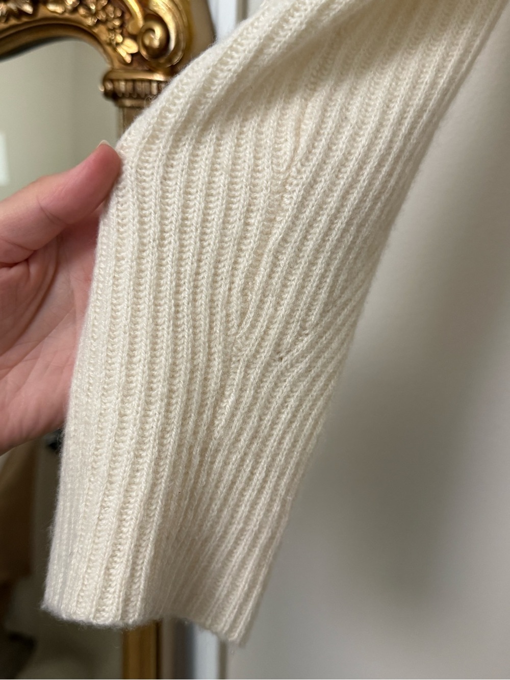 Ann Taylor Cashmere Cozy Cream Ribbed Women's Sweater - Picture 4 of 12
